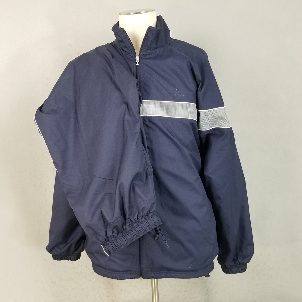 Head‎ Tracksuit Mens L Navy Blue Windbreaker Jacket Pants Fleece Lined Set